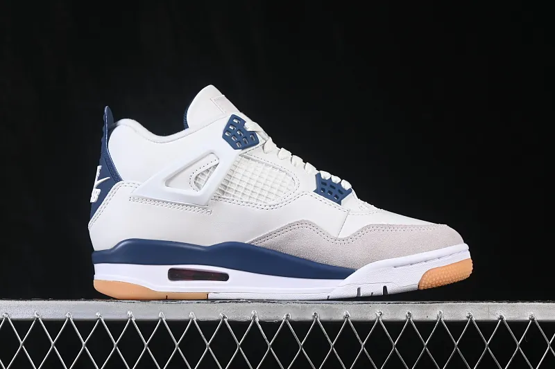 All categories Air Jordan Jordan series basketball shoes Air Jordan 4 LJR version Nike SB x Air Jordan 4 "Navy" AJ4 Joe 4 joint white and blue DR5415-100